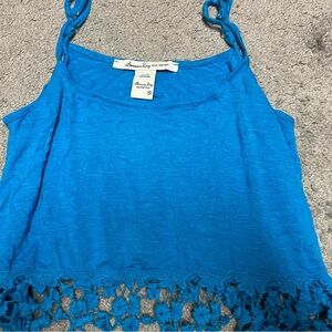 American Rag Vibrant Blue Camisole with Lace Hem